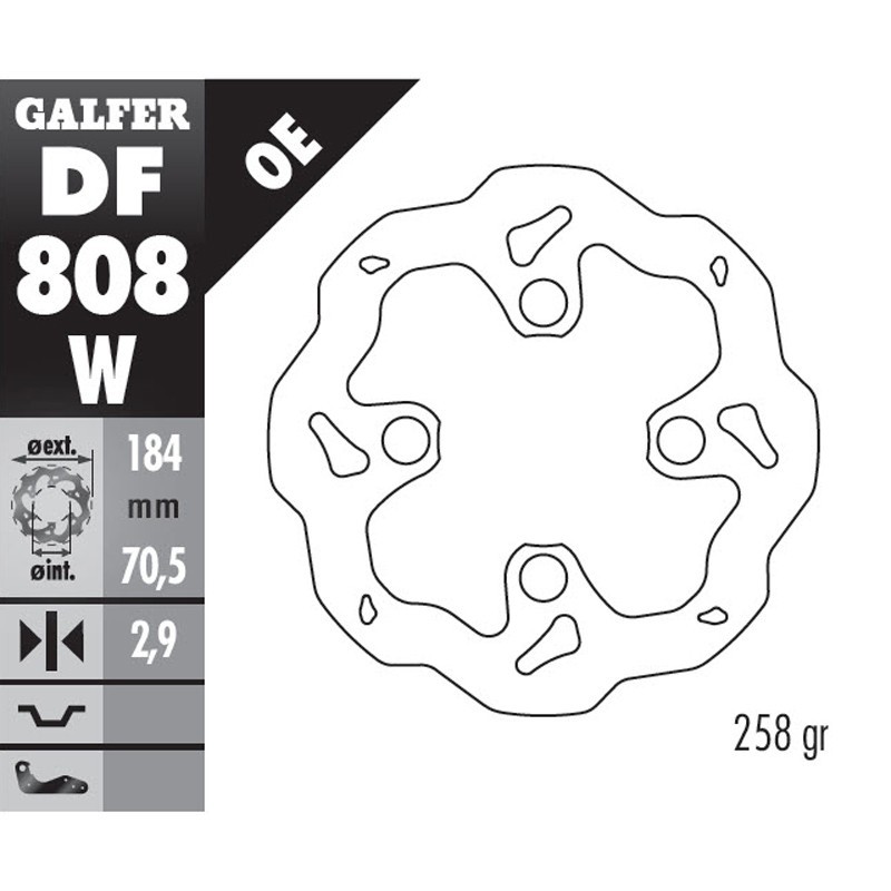 Disque de frein Av DF808W