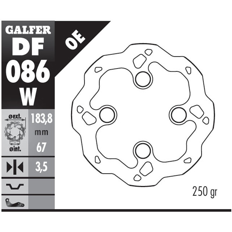 Disque de frein Av DF086W