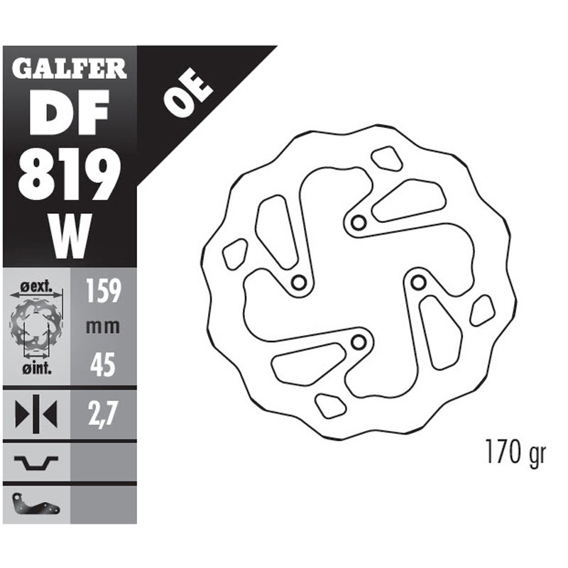 Disque de frein Ar DF819W