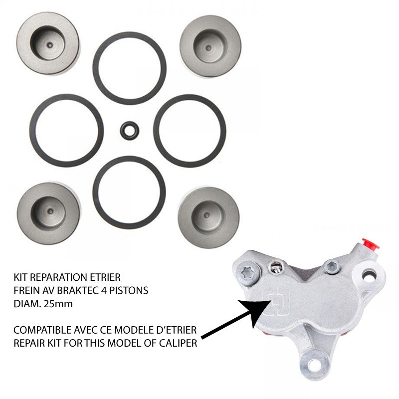 Repair kit front calipper Braktec 4 pistons
