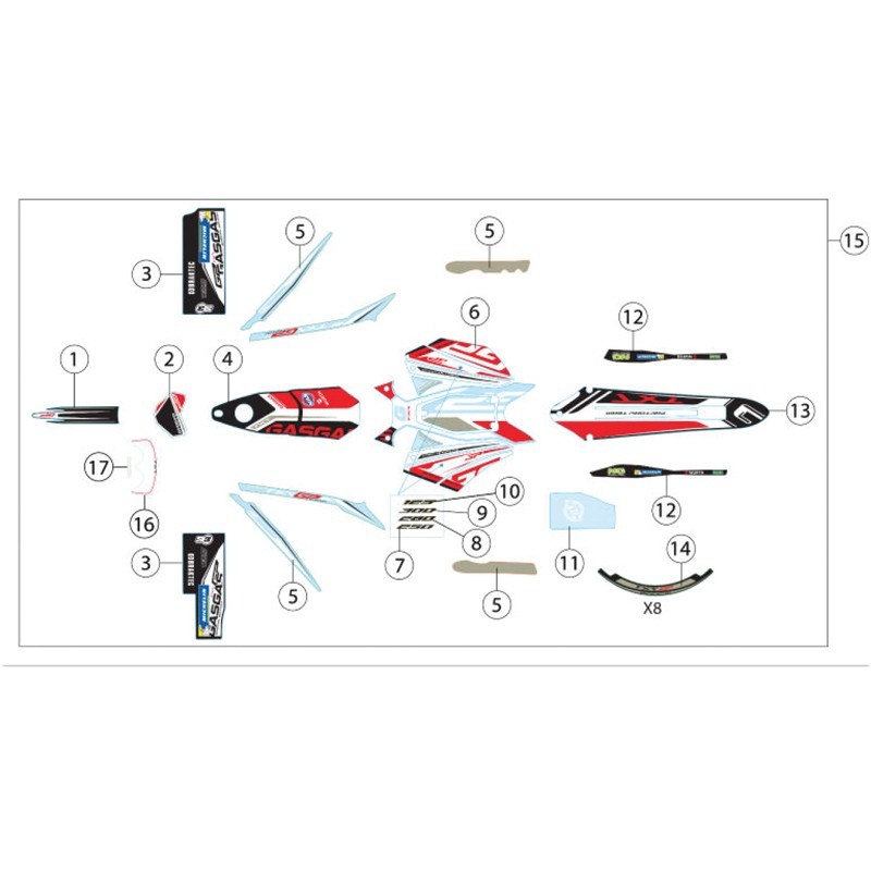 Kit autocollant complet GasGas GP 2019