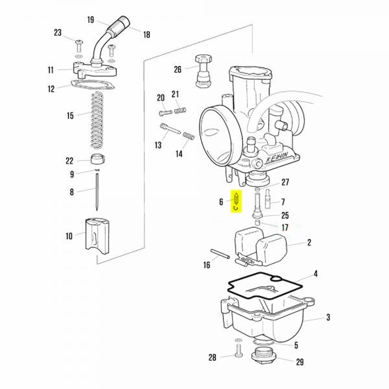Pointeau carburateur Keihin PWK28
