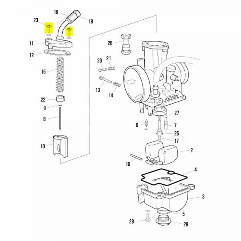 Vis chapeau carburateur Keihin PWK28