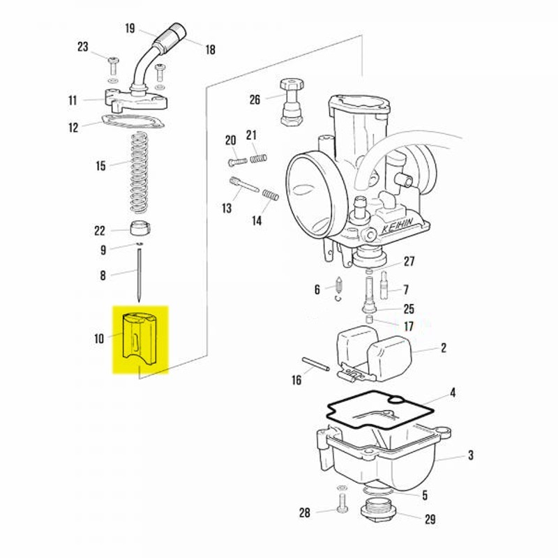 Boisseau 3.5 carburateur Keihin PWK28