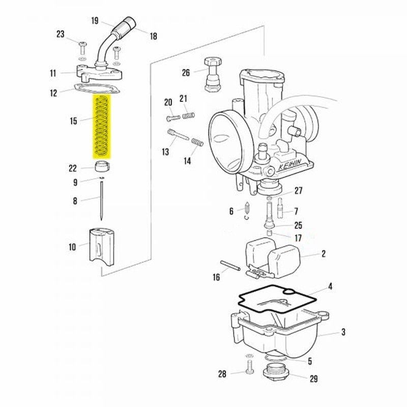 Ressort boisseau carburateur Keihin PWK28