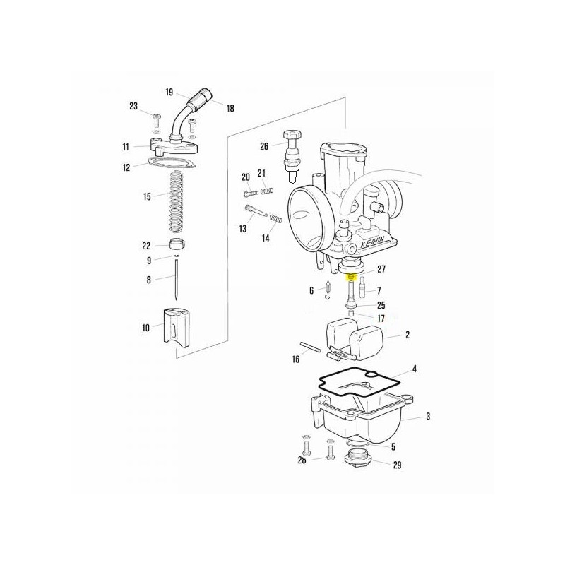 Prolongateur puit aiguille Keihin PWK28