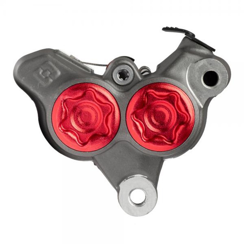 Front brake Braktec calipper 4 pistons monobloc red